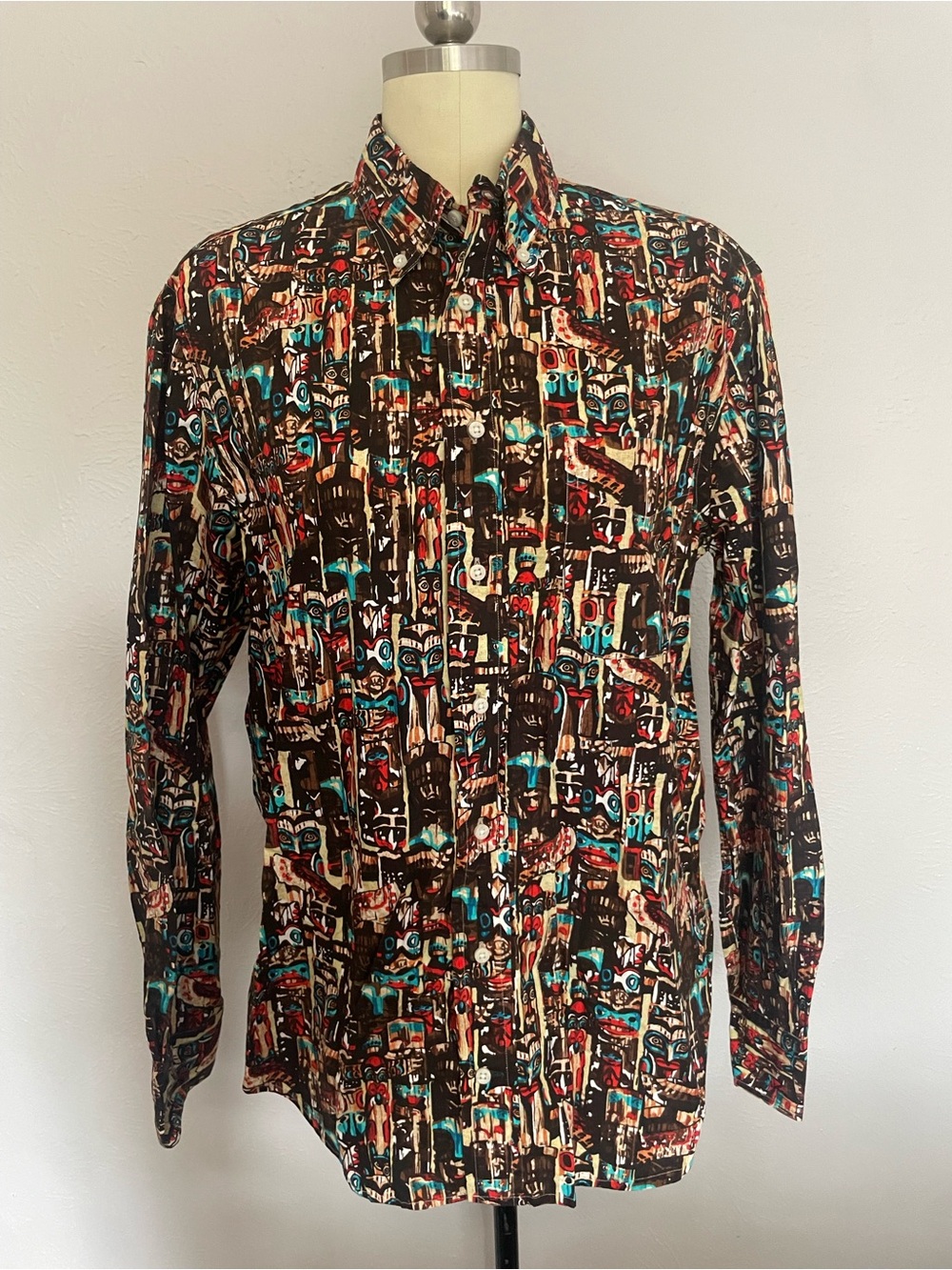 Gitman Brothers Black Multi-Color Abstract Print Button-Down Shirt